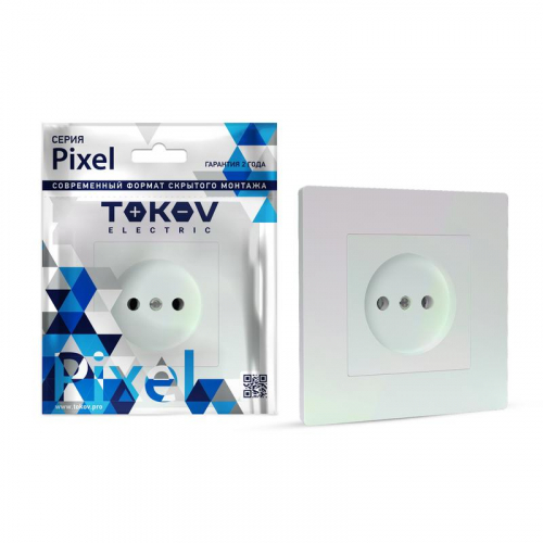 TKE-PX-R1F-C04 Розетка 1-м СП Pixel 16А IP20 без заземл. в сборе перламутр. TOKOV ELECTRIC 