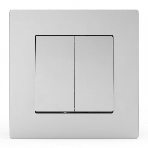TKE-PX-V2F-C03 Выключатель 2-кл. СП Pixel 10А IP20 в сборе алюм. TOKOV ELECTRIC  фото 2