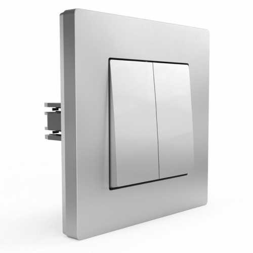 TKE-PX-V2F-C03 Выключатель 2-кл. СП Pixel 10А IP20 в сборе алюм. TOKOV ELECTRIC  фото 3