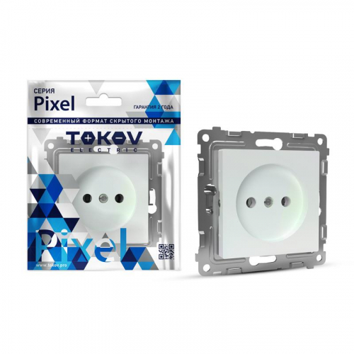 TKE-PX-R1SF-C04 Розетка 1-м СП Pixel 16А IP20 без заземл. защ. шторки механизм перламутр. TOKOV ELECTRIC 