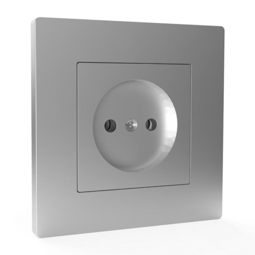 TKE-PX-R1F-C03 Розетка 1-м СП Pixel 16А IP20 без заземл. в сборе алюм. TOKOV ELECTRIC  фото 3