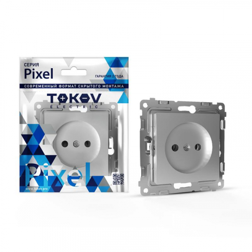 TKE-PX-R1-C03 Розетка 1-м СП Pixel 16А IP20 без заземл. механизм алюм. TOKOV ELECTRIC 