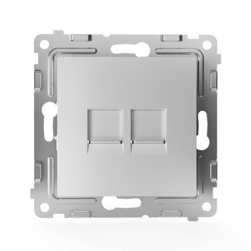 TKE-PX-RC2-C03 Розетка компьютерная 2-м СП Pixel RJ45 кат.5E механизм алюм. TOKOV ELECTRIC  фото 2