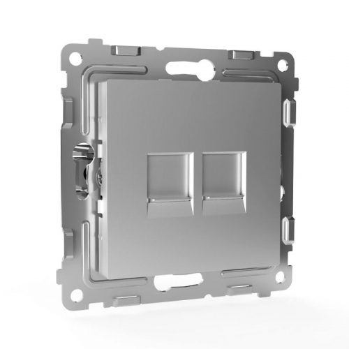 TKE-PX-RC2-C03 Розетка компьютерная 2-м СП Pixel RJ45 кат.5E механизм алюм. TOKOV ELECTRIC  фото 3