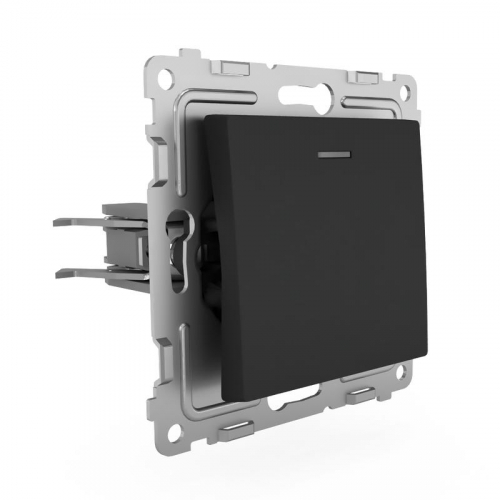 TKE-PX-V1I-C14 Выключатель 1-кл. СП Pixel 10А IP20 с индикатором механизм карбон TOKOV ELECTRIC  фото 3