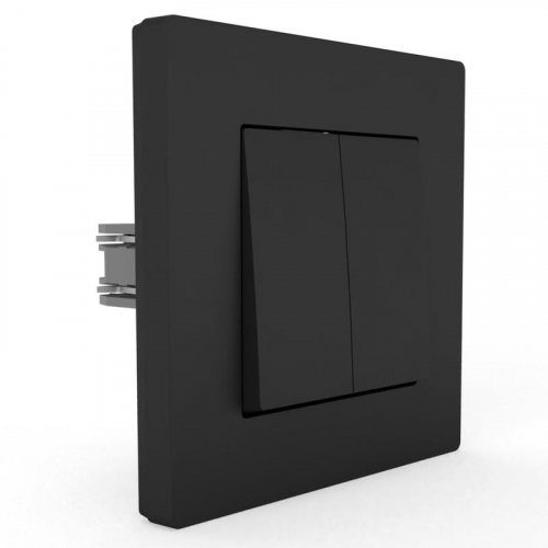 TKE-PX-V2F-C14 Выключатель 2-кл. СП Pixel 10А IP20 в сборе карбон TOKOV ELECTRIC  фото 3
