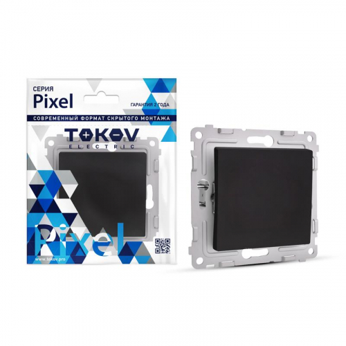 TKE-PX-P1-C14 Переключатель проходной 1-кл. СП Pixel 10А IP20 механизм карбон TOKOV ELECTRIC 