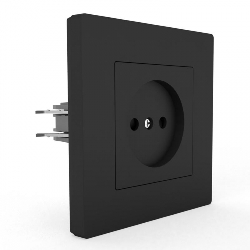 TKE-PX-R1F-C14 Розетка 1-м СП Pixel 16А IP20 без заземл. в сборе карбон TOKOV ELECTRIC  фото 3