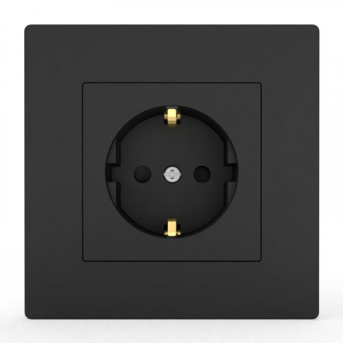 TKE-PX-R1FZSF-C14 Розетка 1-м СП Pixel 16А IP20 с заземл. защ. шторки в сборе карбон TOKOV ELECTRIC  фото 2