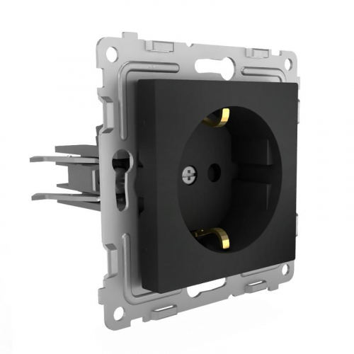 TKE-PX-R1ZSF-C14 Розетка 1-м СП Pixel 16А IP20 с заземл. защ. шторки механизм карбон TOKOV ELECTRIC  фото 3