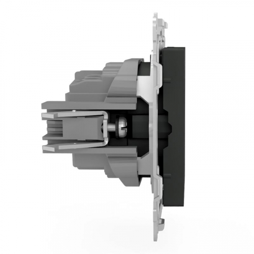 TKE-PX-R1ZSF-C14 Розетка 1-м СП Pixel 16А IP20 с заземл. защ. шторки механизм карбон TOKOV ELECTRIC  фото 4