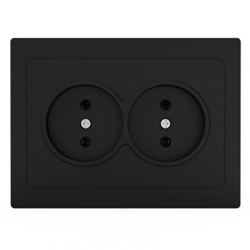 TKE-PX-R2F-C14 Розетка 2-м СП Pixel 16А IP20 без заземл. в сборе карбон TOKOV ELECTRIC  фото 2
