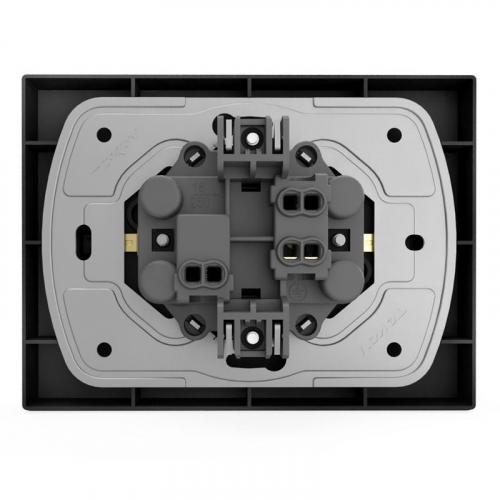TKE-PX-R2FZSF-C14 Розетка 2-м СП Pixel 16А IP20 с заземл. защ. шторки в сборе карбон TOKOV ELECTRIC  фото 5
