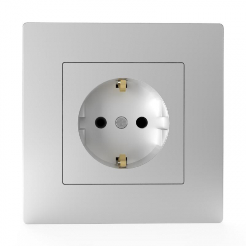 TKE-PX-R1FZSF-C03 Розетка 1-м СП Pixel 16А IP20 с заземл. защ. шторки в сборе алюм. TOKOV ELECTRIC  фото 2