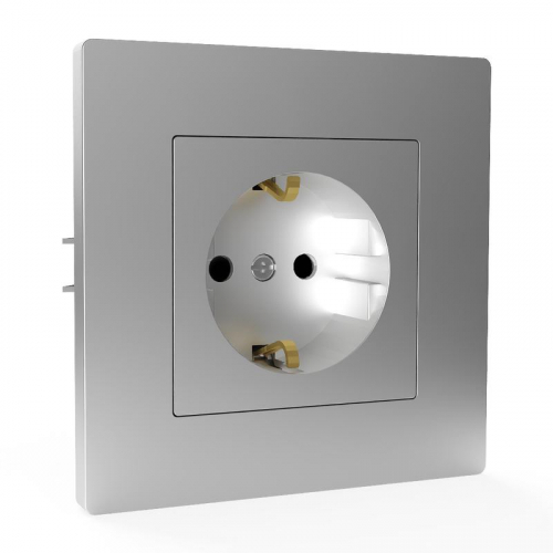 TKE-PX-R1FZSF-C03 Розетка 1-м СП Pixel 16А IP20 с заземл. защ. шторки в сборе алюм. TOKOV ELECTRIC  фото 3