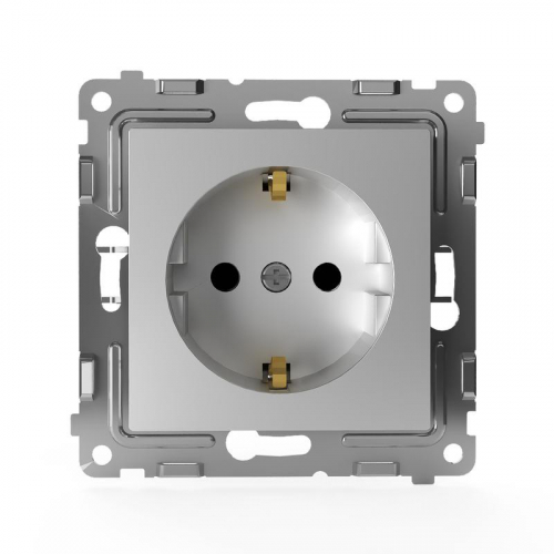 TKE-PX-R1ZSF-C03 Розетка 1-м СП Pixel 16А IP20 с заземл. защ. шторки механизм алюм. TOKOV ELECTRIC  фото 2