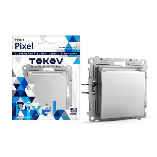 TKE-PX-R1ZSW1-C03 Розетка 1-м СП Pixel 16А IP20 с заземл. защ. шторки с крышкой механизм алюм. TOKOV ELECTRIC 