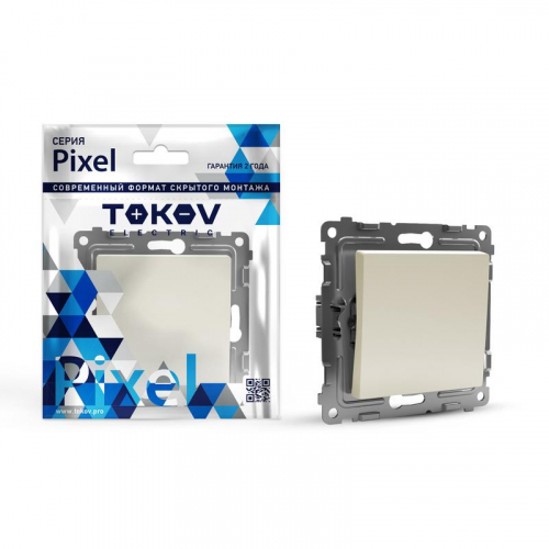 TKE-PX-V1-C02 Выключатель 1-кл. СП Pixel 10А IP20 механизм беж. TOKOV ELECTRIC 