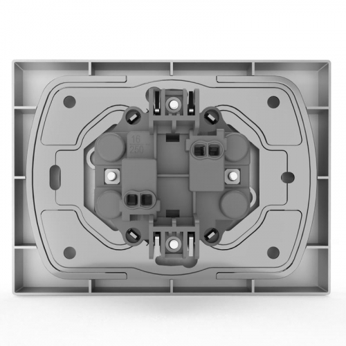 TKE-PX-R2F-C03 Розетка 2-м СП Pixel 16А IP20 без заземл. в сборе алюм. TOKOV ELECTRIC  фото 5