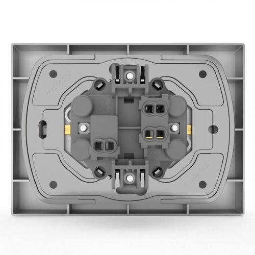 TKE-PX-R2FZSF-C03 Розетка 2-м СП Pixel 16А IP20 с заземл. защ. шторки в сборе алюм. TOKOV ELECTRIC  фото 5