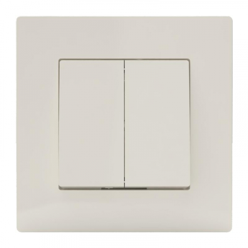 TKE-PX-V2F-C02 Выключатель 2-кл. СП Pixel 10А IP20 в сборе беж. TOKOV ELECTRIC  фото 2