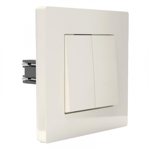 TKE-PX-V2F-C02 Выключатель 2-кл. СП Pixel 10А IP20 в сборе беж. TOKOV ELECTRIC  фото 3