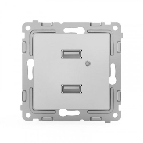 TKE-PX-2USB-C03 Розетка 2-м USB СП Pixel тип A+A 5В 1х2.1А 2х1.05А механизм алюм. TOKOV ELECTRIC  фото 2