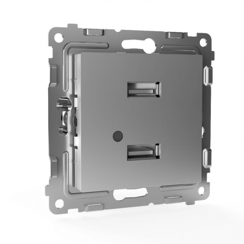 TKE-PX-2USB-C03 Розетка 2-м USB СП Pixel тип A+A 5В 1х2.1А 2х1.05А механизм алюм. TOKOV ELECTRIC  фото 3