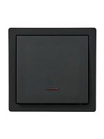752-4200-111 Выключатель 1-кл. ОП LETO 10А IP20 с индикацией черн. бархат LEZARD 