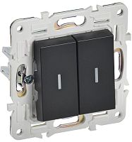 SK-V20-1-10-K02 Выключатель 2-кл. SKANDY 10А SK-V09Bl с индикацией черн. IEK 