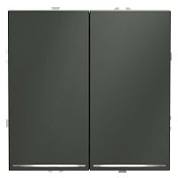 VLS020206 Выключатель 2-кл. СП S70 10А с подсветкой механизм титан Voltum 