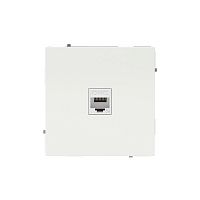 Розетка компьютерная 1-м KANT RJ45 кат.5E без шторки бел. магнолия DKC 7000663