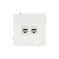 Розетка компьютерная 2-м KANT RJ45 кат.5E без шторки бел. магнолия DKC 7000664