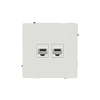 Розетка компьютерная 2-м KANT RJ45 кат.6A без шторки бел. песок DKC 7010674
