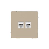 7015674 Розетка компьютерная 2-м KANT RJ45 кат.6A без шторки ванильн. марципан DKC 