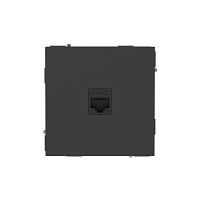 Розетка компьютерная 1-м KANT RJ45 кат.6A без шторки черн. уголь DKC 7012673