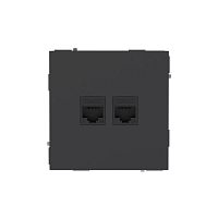 Розетка компьютерная 2-м KANT RJ45 кат.6A без шторки черн. уголь DKC 7012674