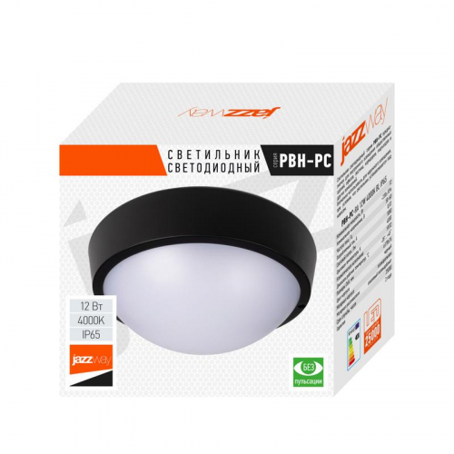 5048393 Светильник светодиодный "Банник" PBH-PC-RA 12Вт 4000К IP65 ЖКХ ДБП пылевлагозащ. black черн. JazzWay  фото 5