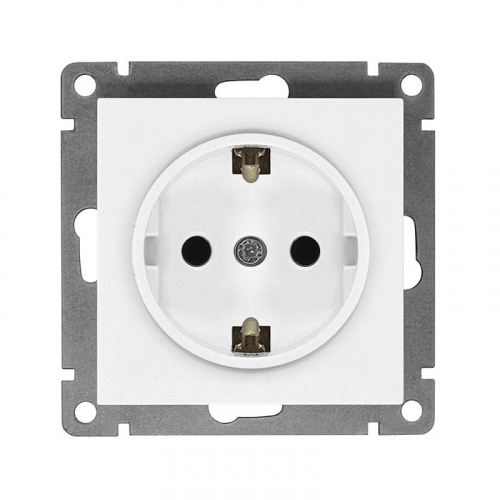 A0028 Розетка 1-м СП Афина 16А IP20 с заземл. механизм бел. Universal 