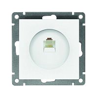 A0051 Розетка компьютерная 1-м СП Афина RJ45 кат.5E механизм бел. Universal 