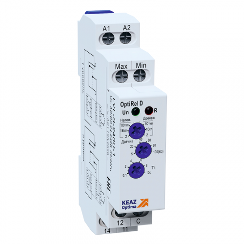 332024 Реле контроля уровня OptiRel D LVL-S-240U-1 с датчиком 1.5м 10А 1СО 24-240АС/DC КЭАЗ 
