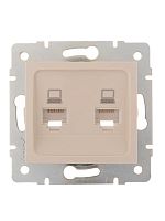 707-0388-141 Розетка компьютерная 2-м СП Karina RJ45 механизм крем. LEZARD 