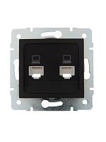 707-4288-141 Розетка компьютерная 2-м СП Karina RJ45 механизм черн. бархат LEZARD 