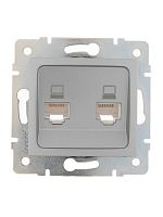 707-4388-141 Розетка компьютерная 2-м СП Karina RJ45 механизм матов. серебр. LEZARD 