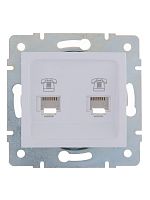707-0288-138 Розетка телефонная 2-м СП Karina RJ11 механизм бел. LEZARD 
