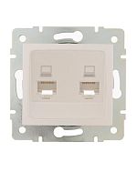 707-3088-141 Розетка компьютерная 2-м СП Karina RJ45 механизм жемчуж./бел. перламутр. LEZARD 