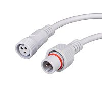 11-9530 Кабель соединительный (3pin) герметичный (IP67) 3х0.5кв.мм 300В бел. Rexant 