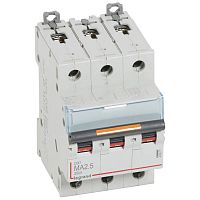 409877 Выключатель автоматический модульный 3п MA 2.5А 25кА DX3 MA 3мод. 400В Leg 