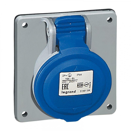 555286 Розетка встраиваемая 32А 230В 3К+Н+З IP44 Leg 