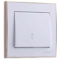 703-0226-105 Переключатель проходной 1-кл. СП Rain 10А IP20 с зол. боковой вставкой бел. LEZARD 